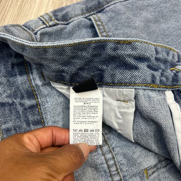 Shein Pocket Raw Hem Cut Off Blue Shorts Size 32 - Picture 10 of 10